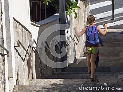 Escalier de Campo Quadro, Villefranche-sur-Mer, France Stock Photo