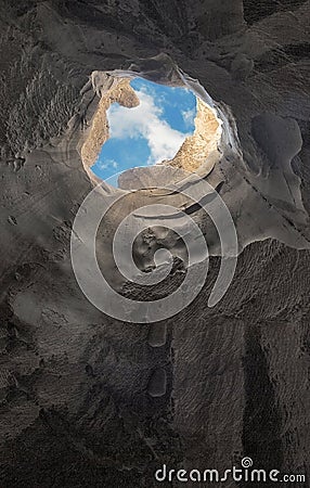 Escape from cave Stock Photo