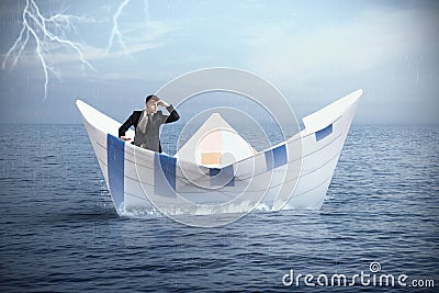 Escape from the crisis Stock Photo