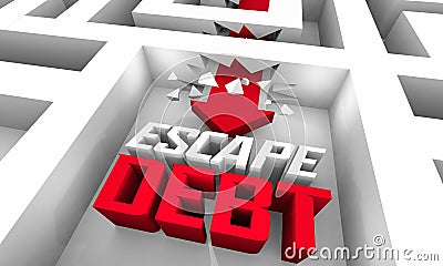 Escape Debt Trap Break Free Financial Bankruptcy Trouble 3d Illustration Stock Photo