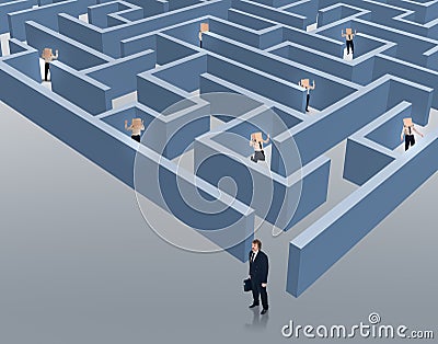 Escape from dire business situations Stock Photo