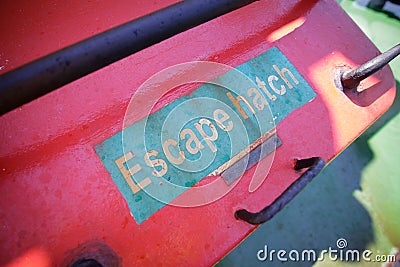 Escape hatch message Stock Photo