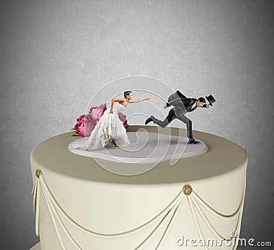 Escape from marriage Stock Photo