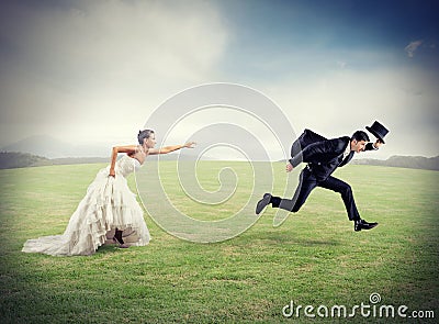 Escape from marriage Stock Photo