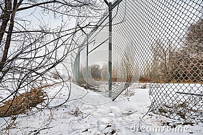 Escape from prison or closed institution for mentally ill. Stock Photo