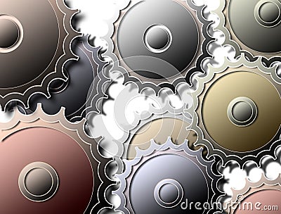 Escape from daily stress - concept image with gears background Stock Photo
