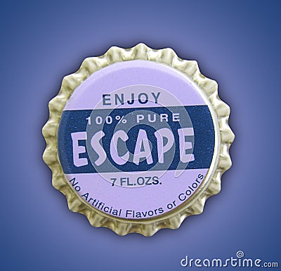 Escape Themed Bottlecap Stock Photo