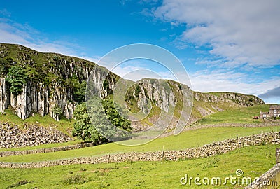 Escarpment of Holwick Scar Stock Photo