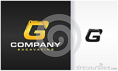 escavating leter g company logo Vector Illustration