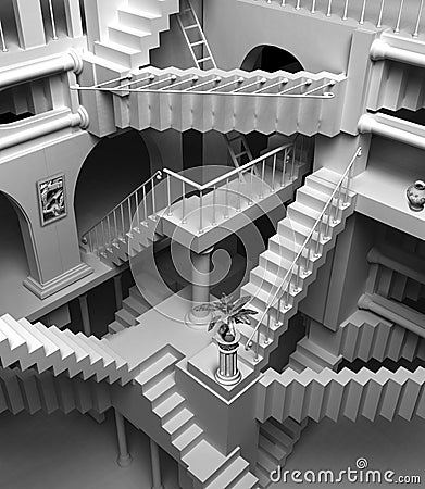 Escher stairs Stock Photo