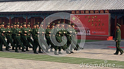 The escorts of national flag Editorial Stock Photo