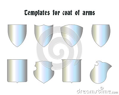 Escutcheons for coat of arms set Vector Illustration