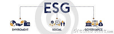 ESG banner web icon vector illustration for Environment Social Governance Vector Illustration