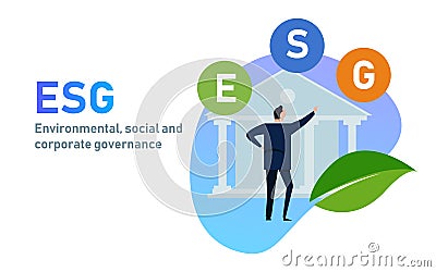 ESG concept of environmental, social and governance in sustainable and ethical business Vector Illustration