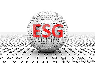 ESG conceptual sphere Cartoon Illustration