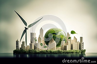 ESG, green energy, sustainable industry. Environ mental, Social, and Corporate Governance concept Generative AI. Stock Photo