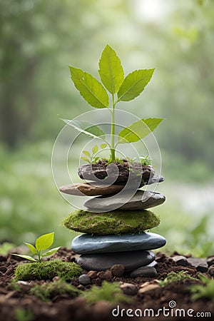 Green Plantation Fostering a more sustainable and responsible global landscape Stock Photo