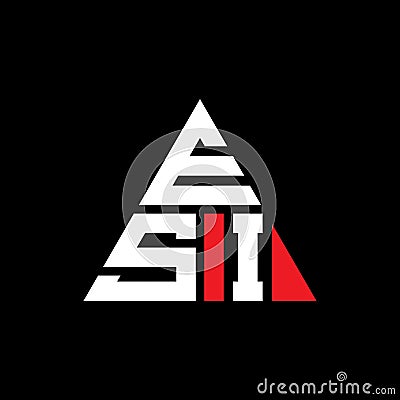 ESI triangle letter logo design with triangle shape. ESI triangle logo design monogram. ESI triangle vector logo template with red Vector Illustration