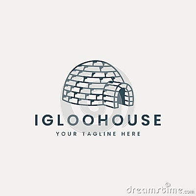 Eskimo igloo house logo vector design illustration template Creative icon Vector Illustration