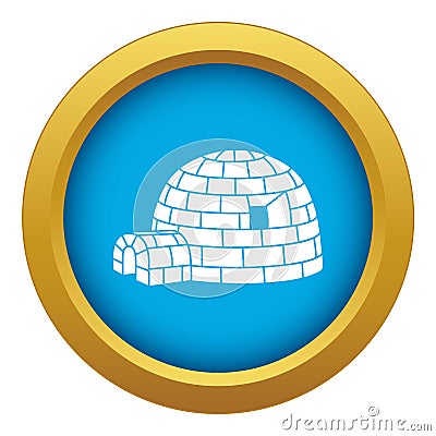 Eskimo igloo icon blue vector isolated Vector Illustration