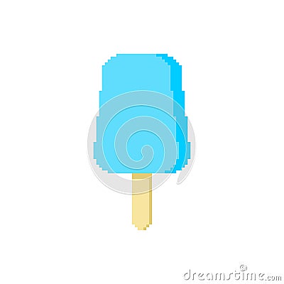 Eskimo pixel art. Ice cream 8 bit. vector illustration Vector Illustration