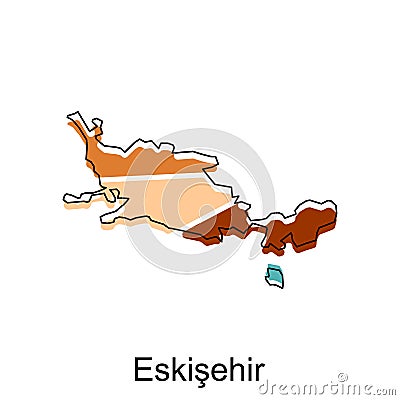 Eskisehir map on white background, Turkey map flat icon, vector illustration design template Vector Illustration