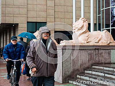 Eskisehir, Turkey - March 13, 2017: People walking in the street Editorial Stock Photo