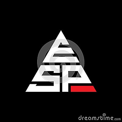 ESP triangle letter logo design with triangle shape. ESP triangle logo design monogram. ESP triangle vector logo template with red Vector Illustration
