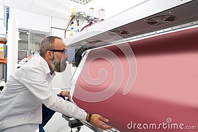 Espertise man in transfer printing industry plotter Stock Photo