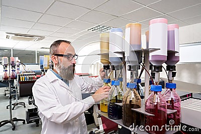 Espertise man in transfer printing industry plotter Stock Photo