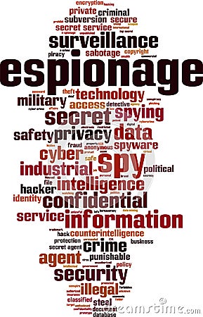 Espionage word cloud Vector Illustration