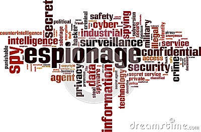 Espionage word cloud Vector Illustration