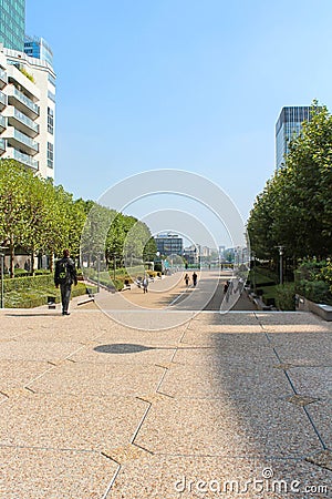 Esplanade De La Defense in Paris Editorial Stock Photo