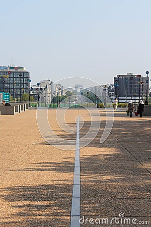 Esplanade De La Defense in Paris Stock Photo