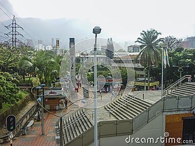 Esplanade in Medellin Colombia Editorial Stock Photo