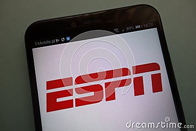 ESPN logo on smartphone Editorial Stock Photo