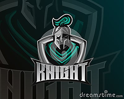 Knight warrior esport and sport mascot logo design with modern illustration concept style for team, badge, emblem and patch. Vector Illustration