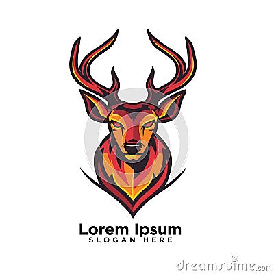 Esport vector Deer Modern Logo art design drawing Vector Illustration