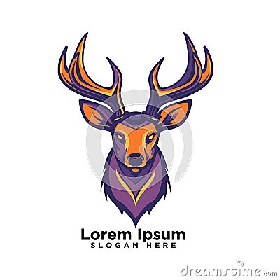 Esport vector Deer Modern Logo art design drawing Vector Illustration