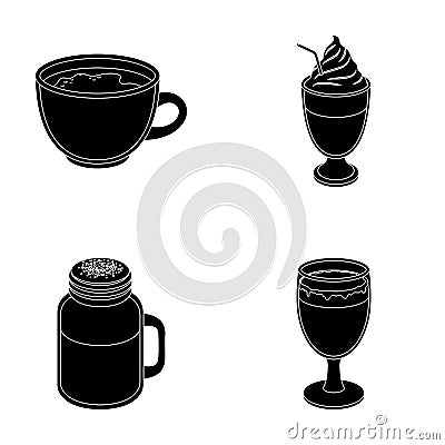 Esprecco, glase, milk shake, bicerin.Different types of coffee set collection icons in black style vector symbol stock Vector Illustration