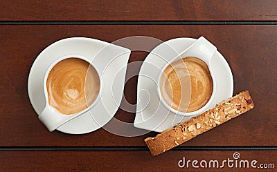 Espresso and Biscotti Stock Photo