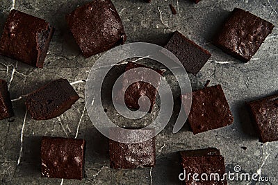 Espresso Brownies pie. Brownies made with coffee. They have a deeper aroma, slightly tart flavor and darker color Stock Photo