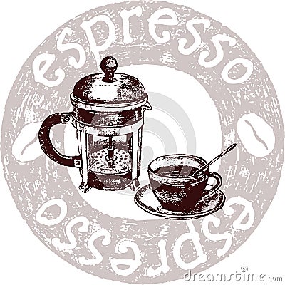 Espresso coffee Vector Illustration