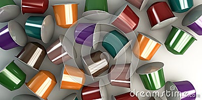 Espresso Coffee Capsules Stock Photo