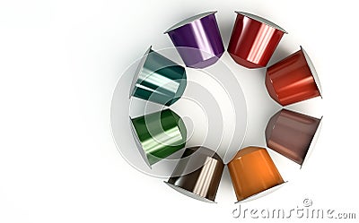 Espresso Coffee Capsules Stock Photo