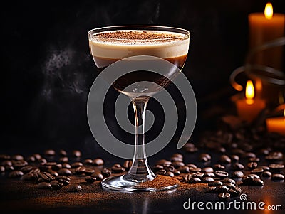 Espresso coffee cocktail served with elegance Stock Photo