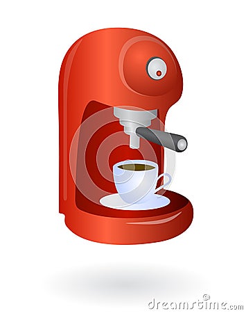 Espresso coffee machine Vector Illustration