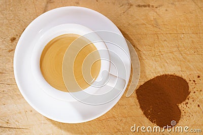Espresso coffee in thick white cup Stock Photo