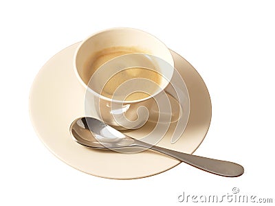 Espresso in cream cup with saucer Stock Photo