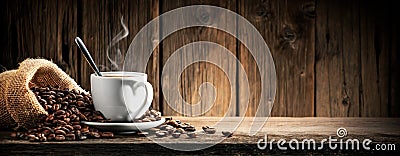 Espresso Cup With Heart Shaped Handle Stock Photo